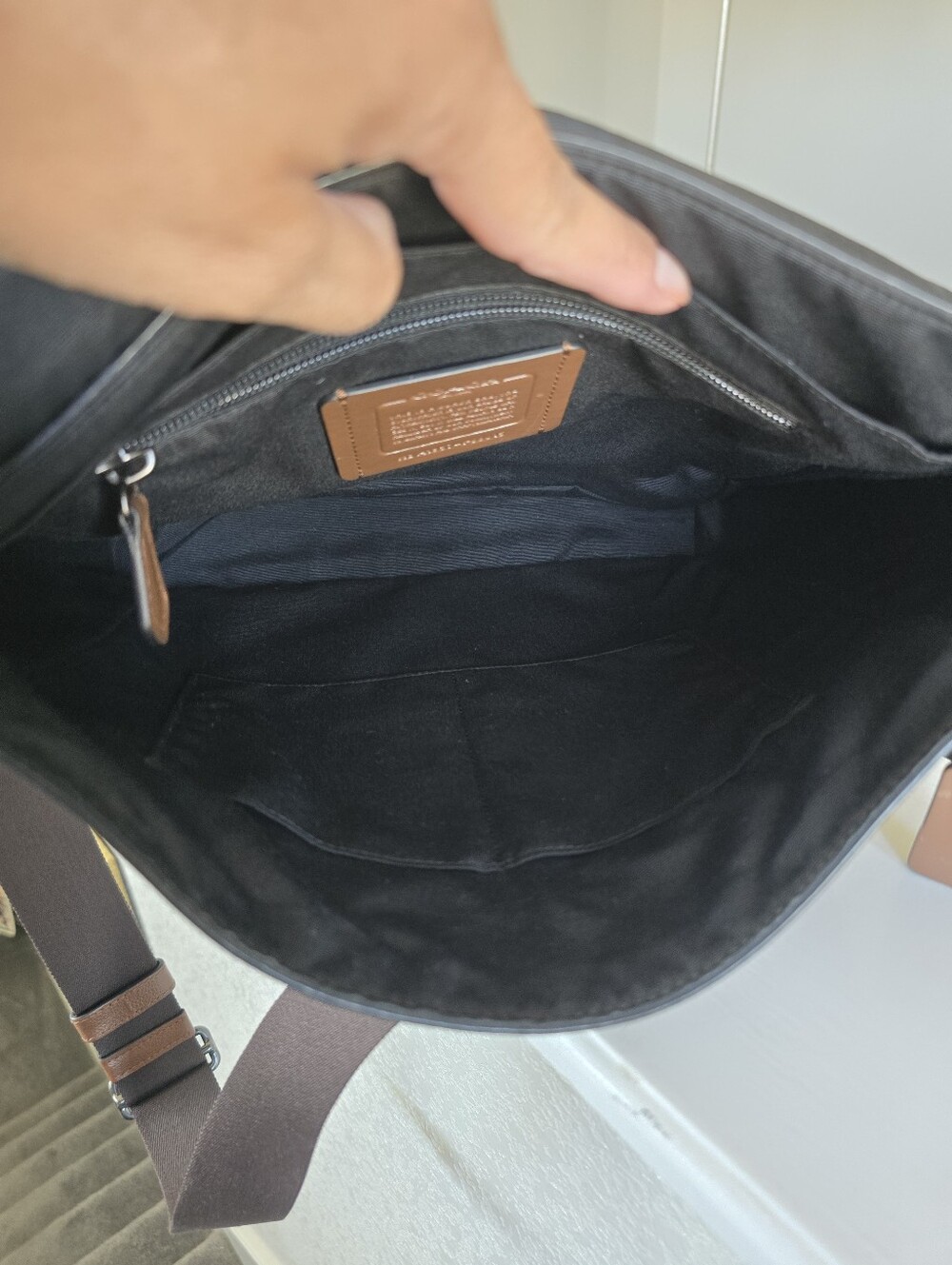 Coach Houston Map Leather Messenger Bag - Picture 13 of 16